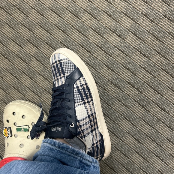 Coach Other - Coach Navy and White Plaid Sneakers
